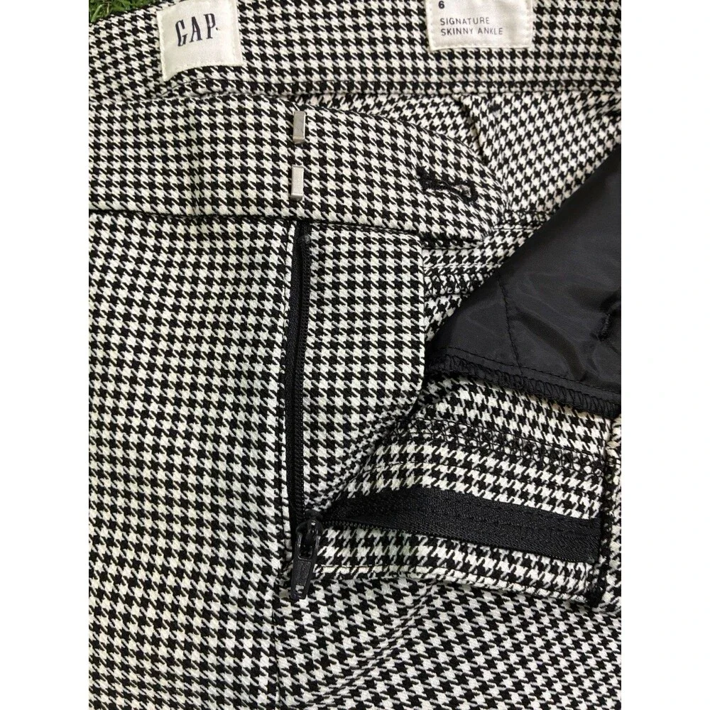 GAP Signature Skinny Ankle Pants Women’s Size 6 NWT Black White Houndstooth